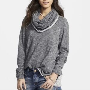 FREE PEOPLE Beach One Body Cocoon Cowl Neck Pullover Top Long Sleeve Gray Small